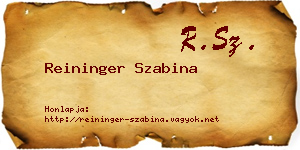 Reininger Szabina névjegykártya